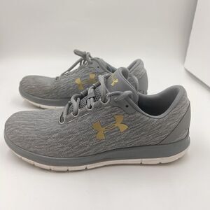 Under Armour Shoes Womens 8.5 Remix Lace Up Sneakers 3020194-102 Gray Fabric